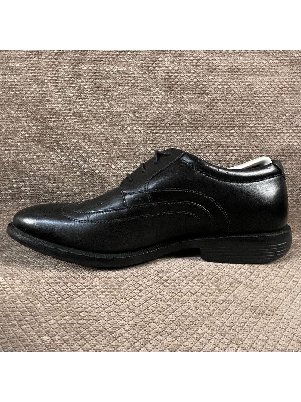 NUNN BUSH Men’s Black Wingtip Lace Up Leather Dress Shoes sz 9.5M LIKE NEW - Picture 11 of 16